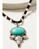 Image #2 - Idyllwind Women's Lavergne Turquoise Stone Bull Head Necklace, Silver, hi-res