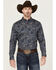 Image #1 - Cody James Men's Neverland Paisley Print Long Sleeve Button-Down Stretch Western Shirt, Light Blue, hi-res