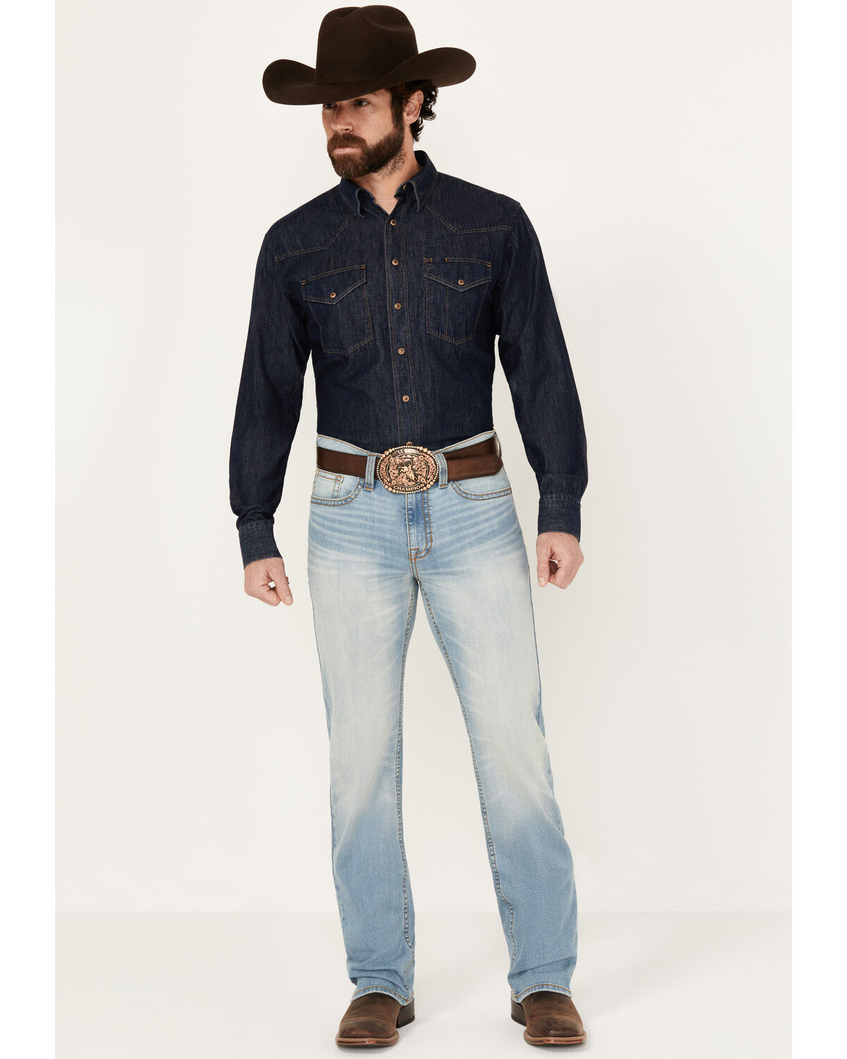 ★大人気商品★ James Cody Men's Stretch Straight Slim Cowboy Wash Light マジック：ザ・ギャザリング
