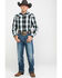 Stetson Men's Gray Large Plaid Long Sleeve Western Shirt , Grey, hi-res