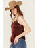 Image #2 - Shyanne Women's Lace Satin Cami, Mahogany, hi-res