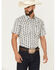 Image #1 - Cowboy Hardware Men's Southwestern Short Sleeve Snap Western Shirt, White, hi-res