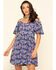 Image #1 - Red Label by Panhandle Women's Cold Shoulder Dress, Navy, hi-res