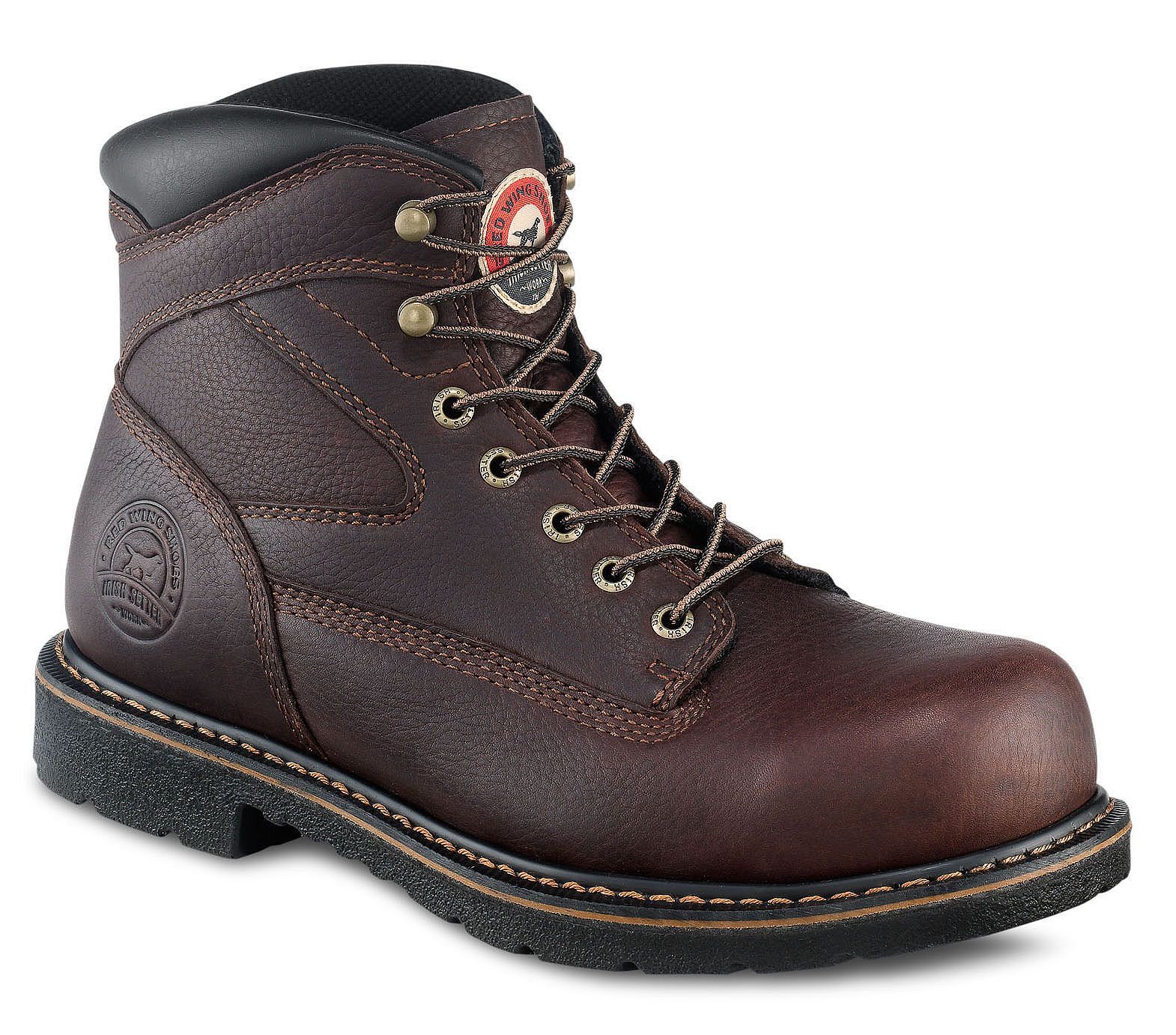 red wing lace up steel toe boots