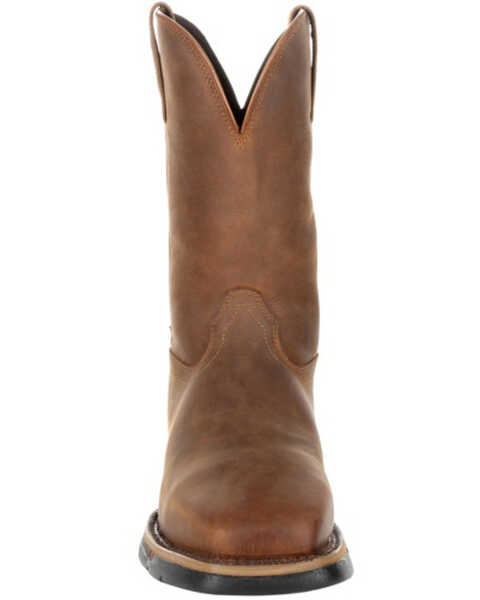 Rocky Men's Long Range Waterproof Western Work Boots - Steel Toe, Brown, hi-res