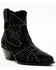 Image #1 - Italian Cowboy Women's Astra Studded Fashion Booties - Snip Toe, Black, hi-res