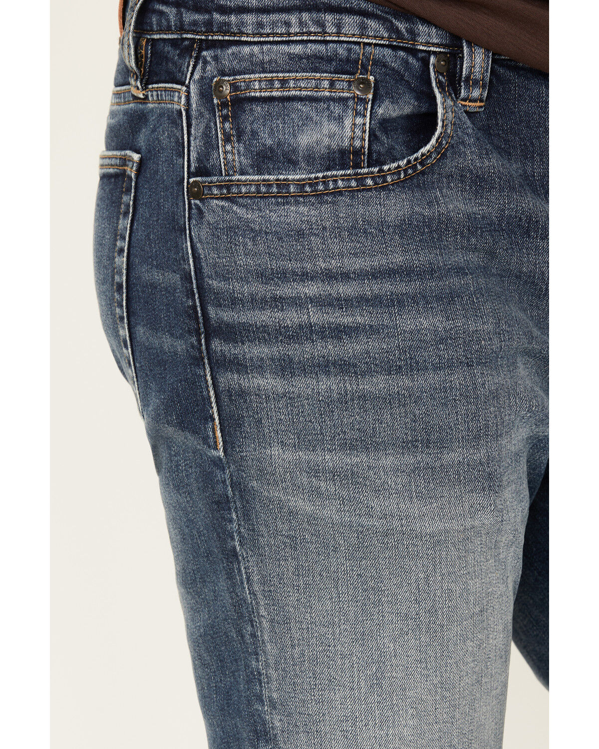 Image #2 - Brothers and Sons Men's Boneyard Dark Wash Vintage Straight Stretch Denim Jeans, Dark Wash, hi-res