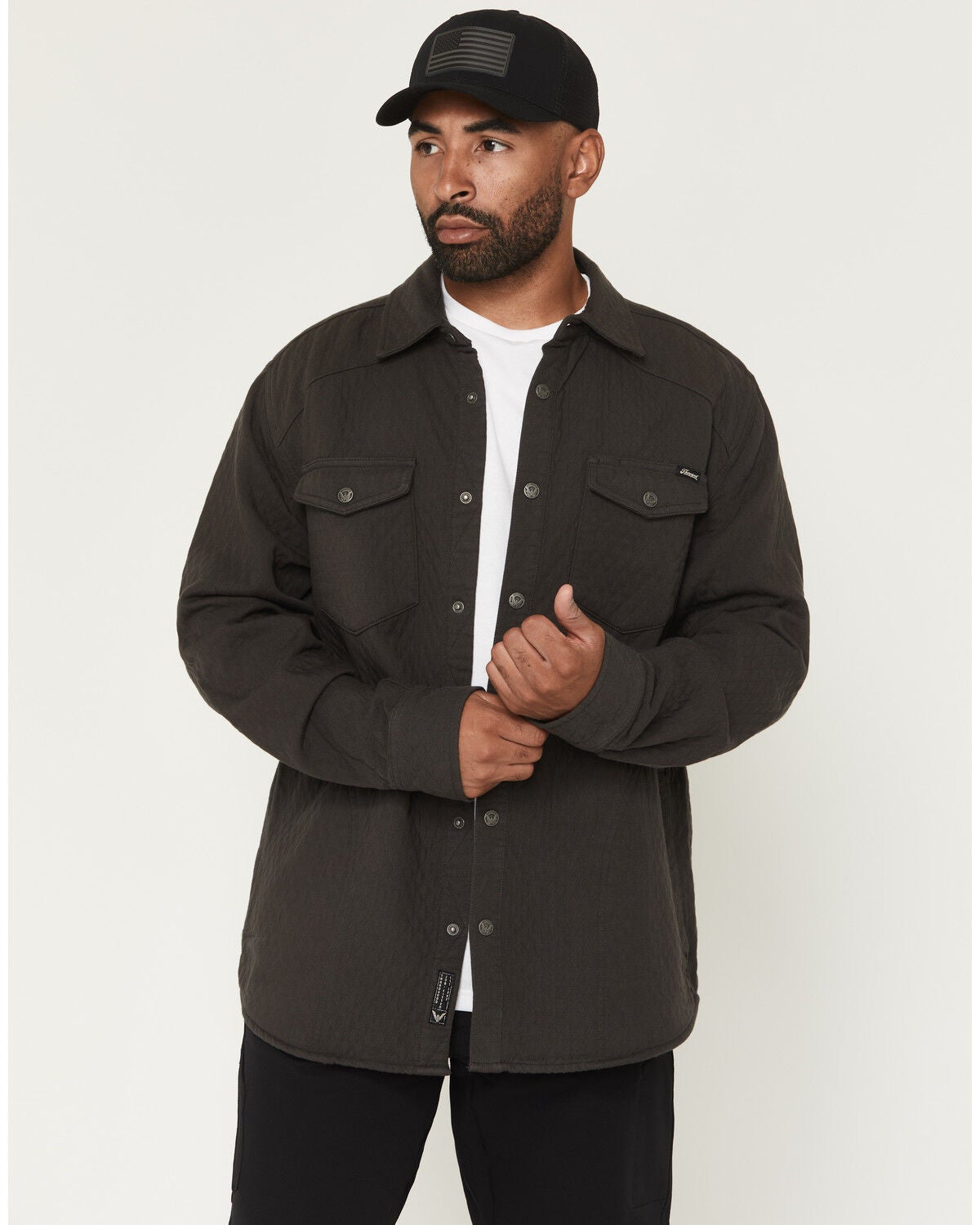 Image #1 - Thorogood Men's Rugged Ridge Snap Shirt Jacket, Dark Grey, hi-res