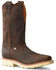 Double H Men's Domestic Roper Western Work Boots - Steel Toe, Distressed Brown, hi-res