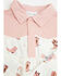 Image #2 - Angel Dear Infant Girls' Buckarette Boot Print Onesie Dress, Ivory, hi-res