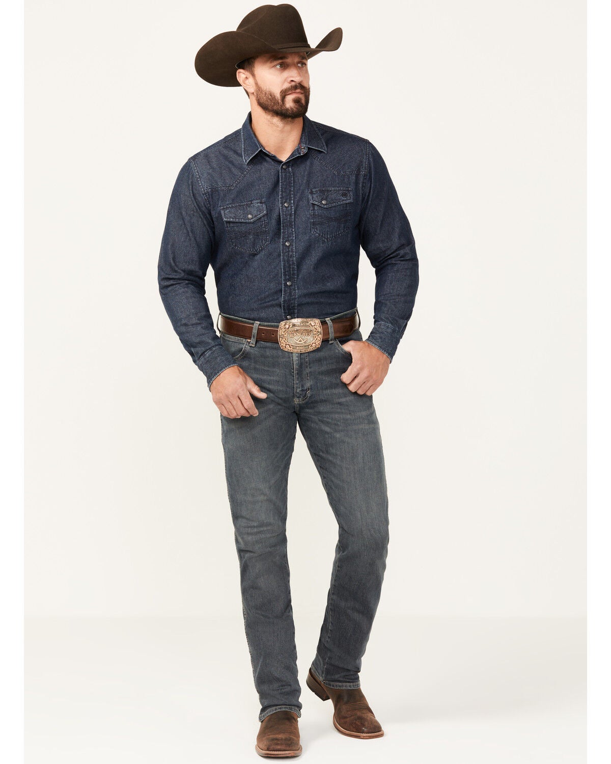Image #1 - Wrangler Retro Men's Jerome Slim Straight Fit Jeans, Indigo, hi-res