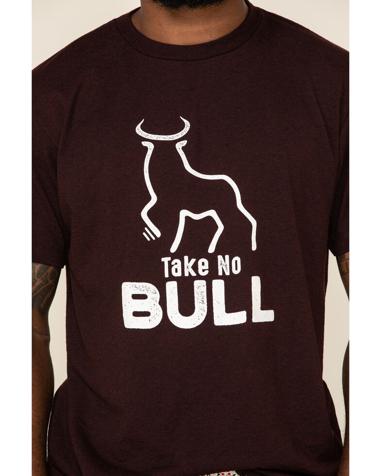 Cody James Men's Take No Bull Graphic Short Sleeve T-Shirt , Burgundy, hi-res