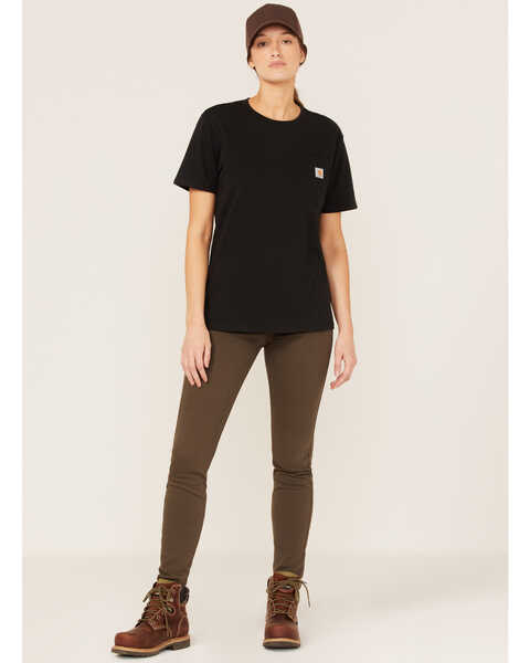 Image #3 - Carhartt Women's Workwear Short Sleeve Pocket T-Shirt, Black, hi-res