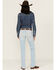 Image #3 - Ariat Women's Light Wash Zayla Low Rise Straight Leg Stretch Denim Jeans, Light Wash, hi-res