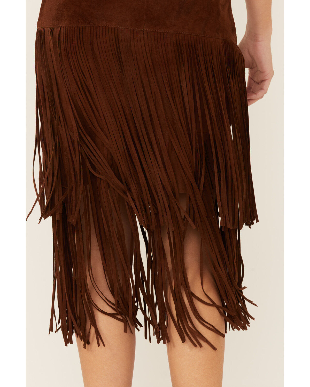 Image #3 - Stetson Women's Brown Fringe Suede Skirt, Brown, hi-res