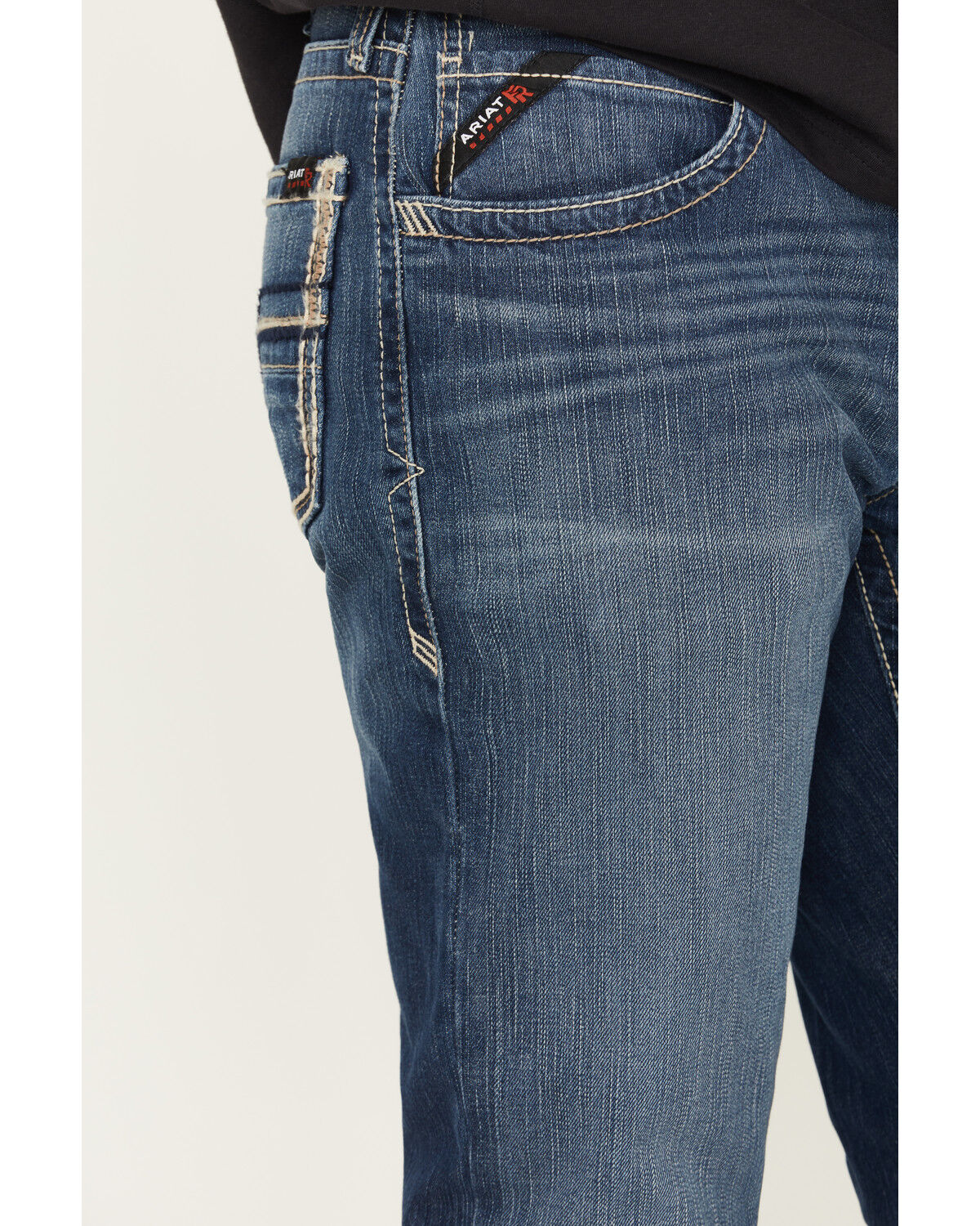 Image #2 - Ariat Men's FR M5 Slim DuraStretch Truckee Stackable Straight Leg Jeans, Blue, hi-res