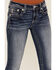 Image #4 - Miss Me Women's Dark Wash Mid Rise Agate Pocket Bootcut Stretch Denim Jeans, Dark Wash, hi-res