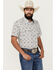 Image #1 - Cody James Men's High Plains Southwestern Print Short Sleeve Snap Western Shirt, Light Blue, hi-res