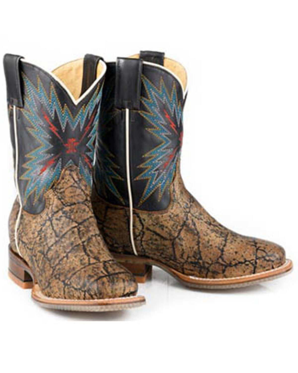 Image #1 - Tin Haul Boys' Elephants Never Forget Western Boots - Broad Square Toe, Brown, hi-res