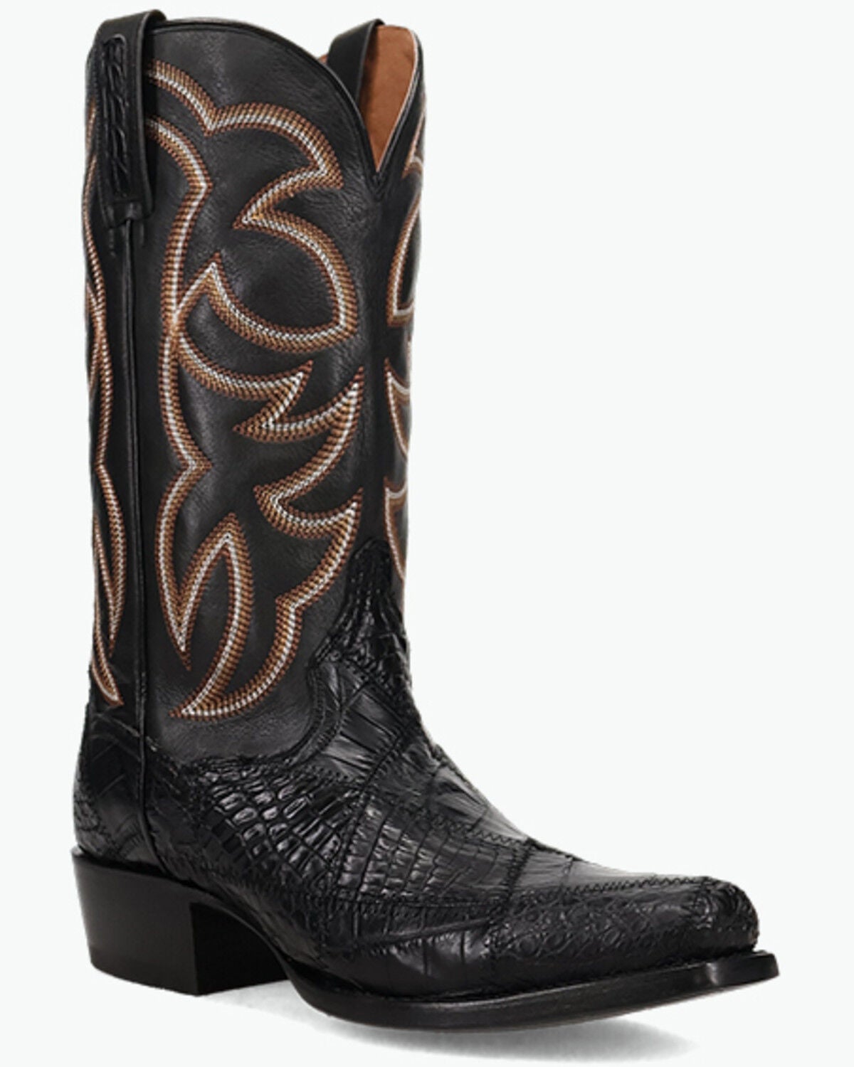 Dan Post Men's Exotic Alligator Western Boots - Square Toe, Black, hi-res