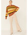 Very J Women's Striped Fuzzy Knit Sweater , Rust Copper, hi-res