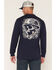 Image #1 - Hawx Men's Scream Long Sleeve Graphic Work T-Shirt, Navy, hi-res