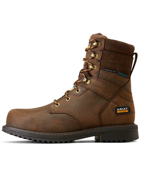 Image #2 - Ariat Men's 8" RigTEK CSA Waterproof Work Boots - Composite Toe , Brown, hi-res