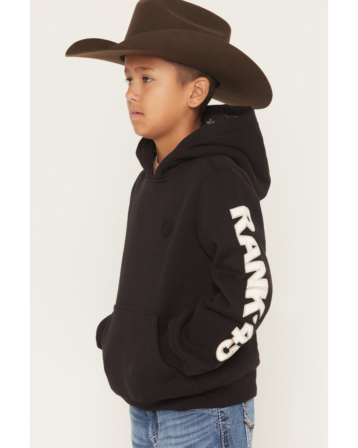 Image #3 - RANK 45&reg; Boys' Solid Flank Hooded Sweatshirt, Black, hi-res
