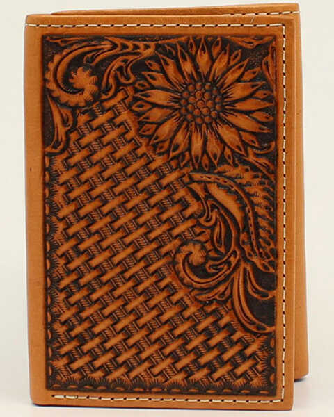 Nocona Men's Sunflower Trifold Western Wallet, No Color, hi-res