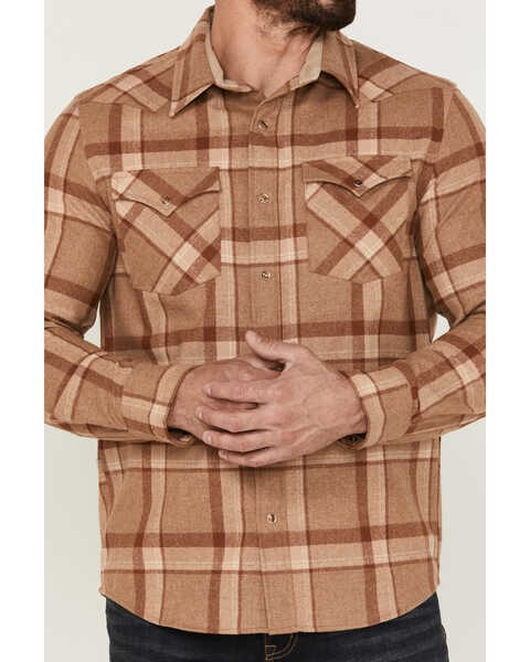 Image #3 - Pendleton Men's Canyon Plaid Pearl Snap Western Shirt , Tan, hi-res