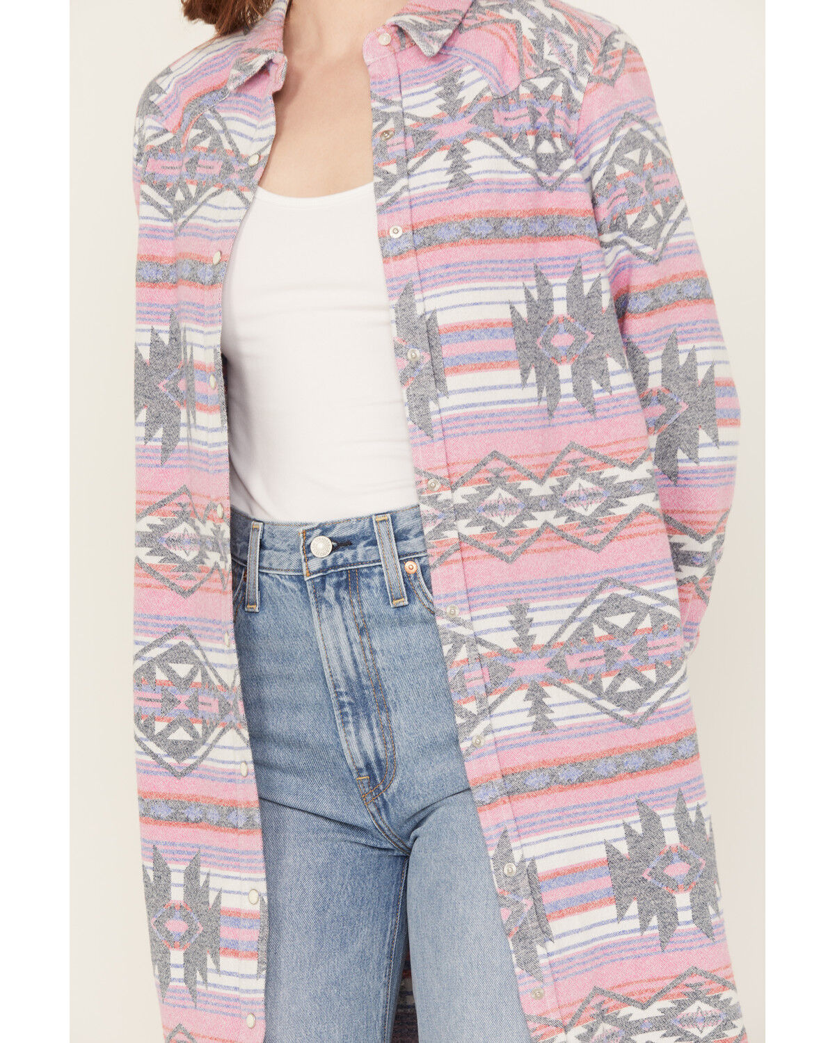 Image #3 - Wrangler Retro Women's Long Sleeve Snap Duster Shacket, Multi, hi-res
