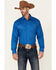 Roper Men's Amarillo Collection Solid Long Sleeve Western Shirt, Blue, hi-res