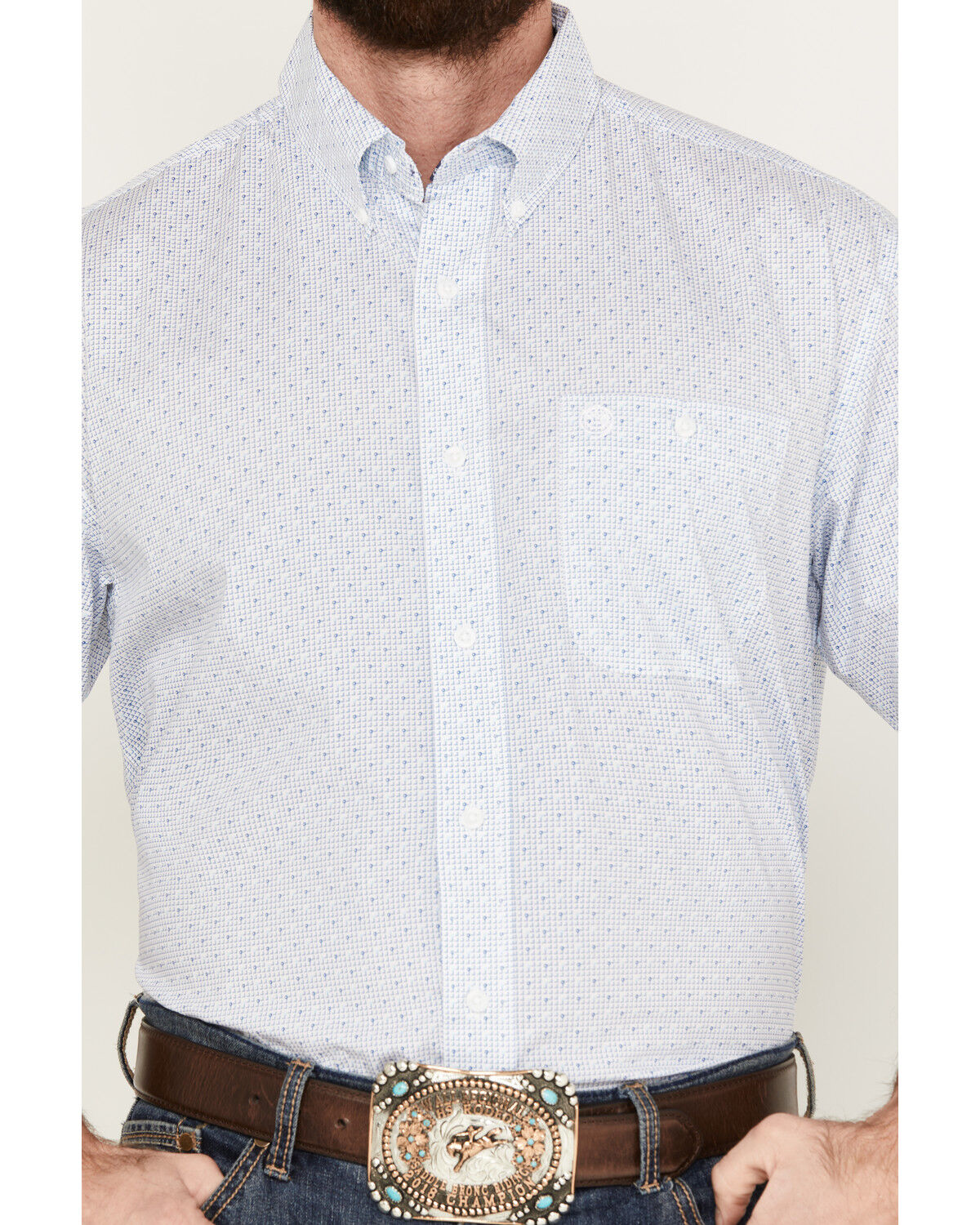 Image #3 - George Strait by Wrangler Men's Button-Down Western Shirt, Blue, hi-res