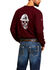 Ariat Men's Red FR Roughneck Skull Logo Crew Long Sleeve Work Tee - Tall , Red, hi-res