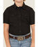 Image #2 - Gibson Trading Co Boys' Solid Short Sleeve Snap Stretch Western Shirt, Black, hi-res