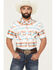 Image #1 - Rock & Roll Denim Men's Southwestern Print Short Sleeve Snap Stretch Western Shirt, White, hi-res