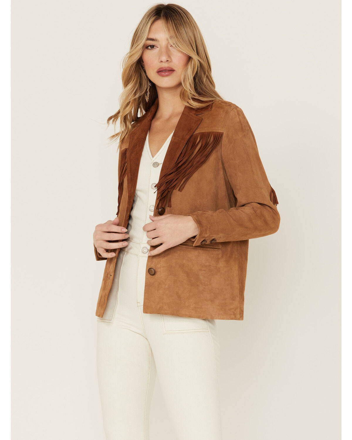 Image #5 - Idyllwind Women's Lena Belle Suede Fringe Blazer, Beige/khaki, hi-res