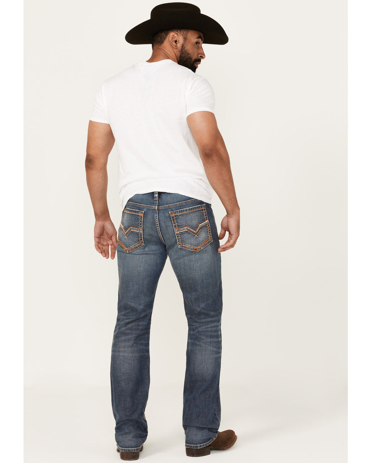 Image #3 - Moonshine Spirit Men's Cantina Medium Wash Slim Straight Stretch Denim Jeans, Medium Wash, hi-res