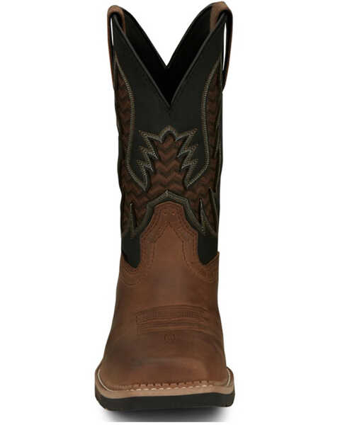 Image #4 - Justin Men's Stampede Bolt Pull On Western Work Boots - Nano Composite Toe , Brown, hi-res