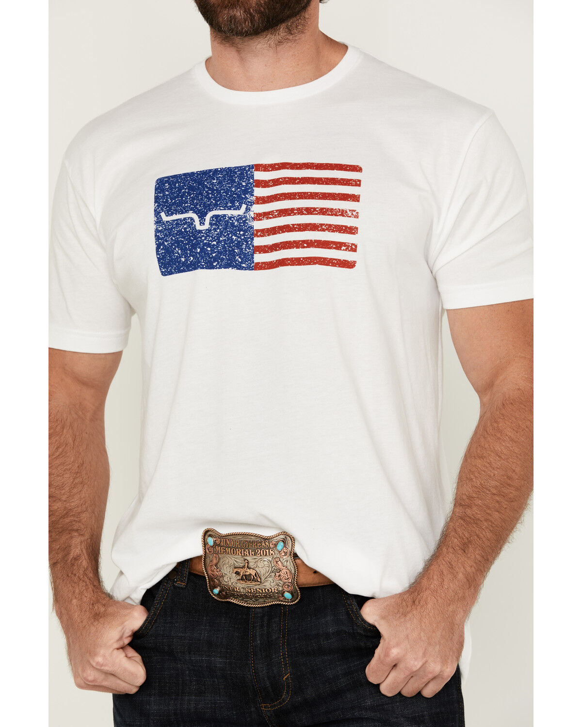 Image #3 - Kimes Ranch Men's Boot Barn Exclusive American Trucker Short Sleeve Graphic T-Shirt, White, hi-res