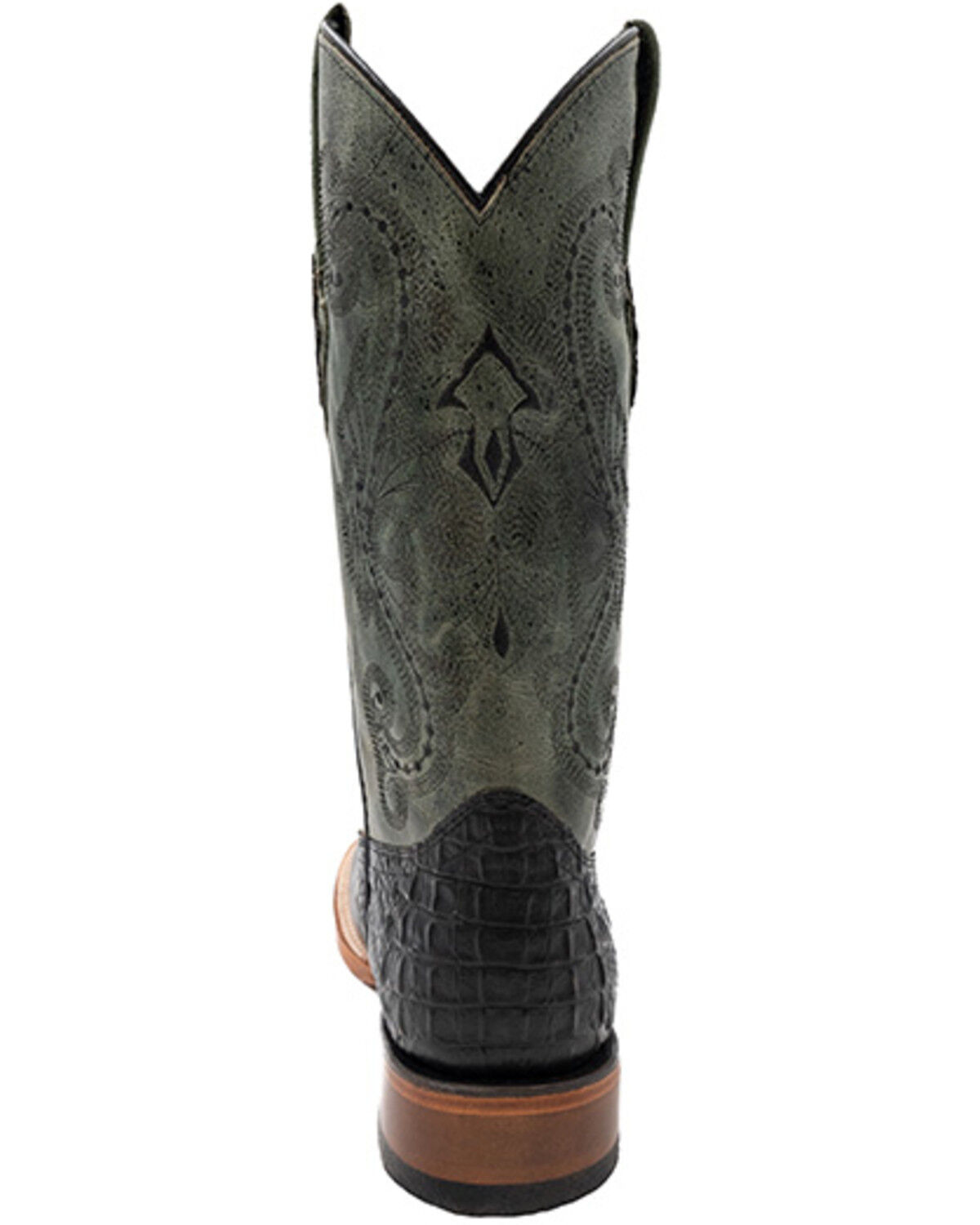 Image #5 - Ferrini Men's Caiman Croc Print Western Boots - Broad Square Toe, Black, hi-res