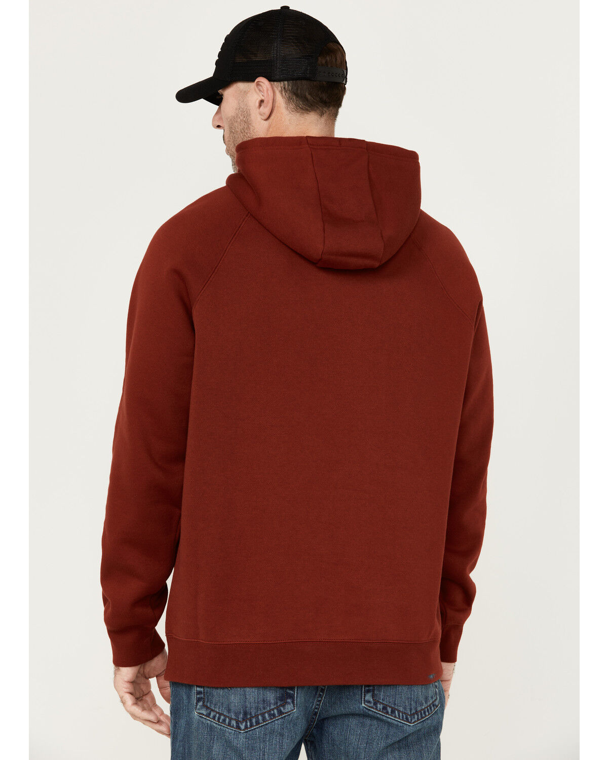 Image #4 - Hawx Men's Embossed Hooded Sweatshirt, Dark Red, hi-res