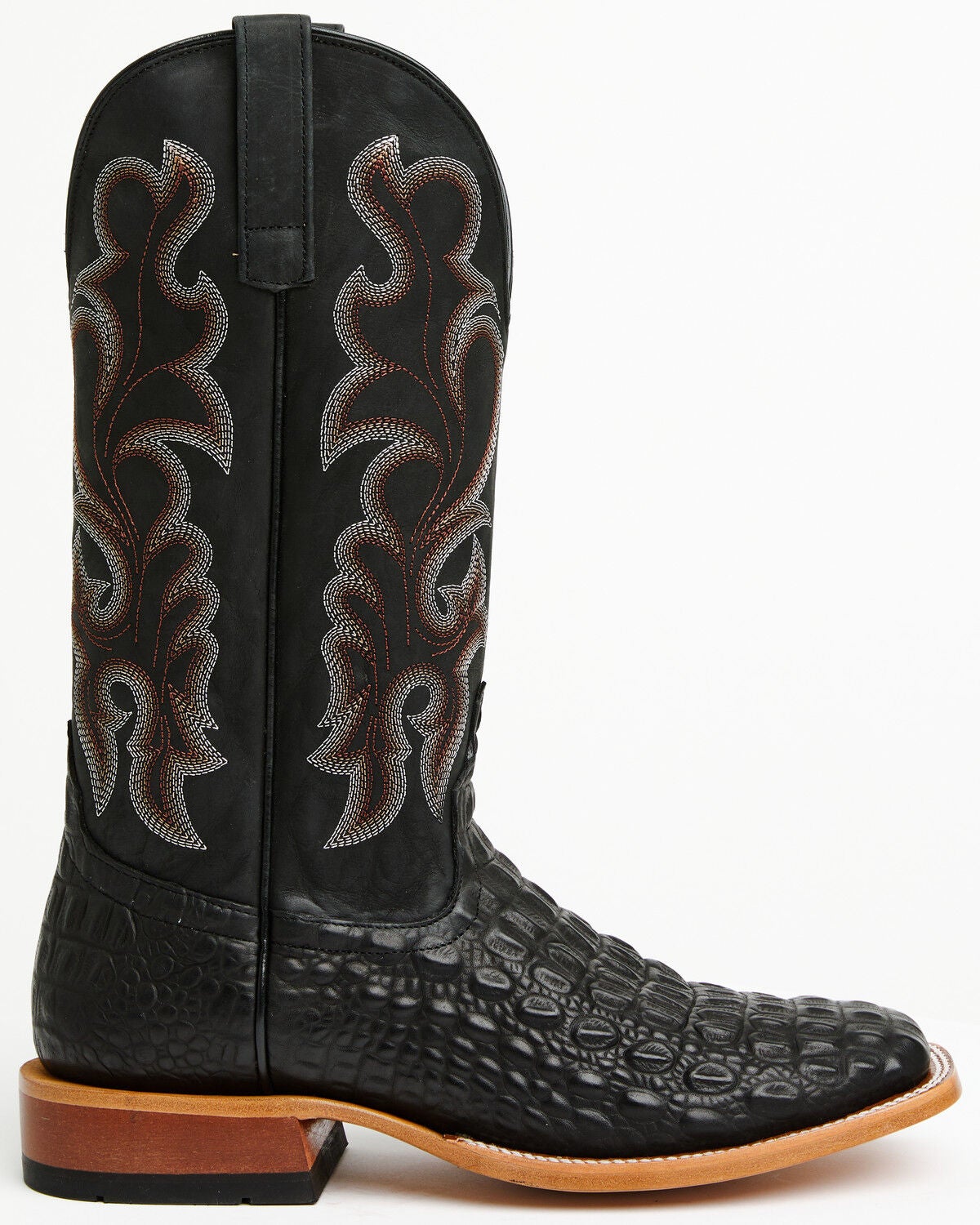 Image #2 - Horse Power Men's Boot Barn Exclusive Nile Crocodile Print Tall Western Boots - Broad Square Toe, Black, hi-res