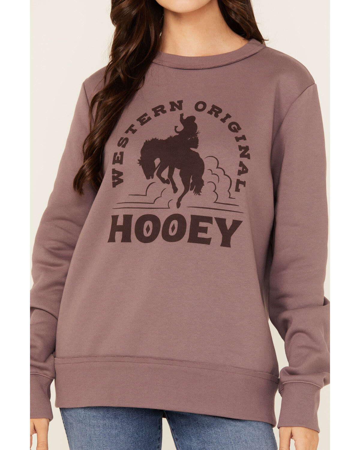 Image #3 - Hooey Women's Bronco Graphic Crewneck Sweatshirt, Purple, hi-res