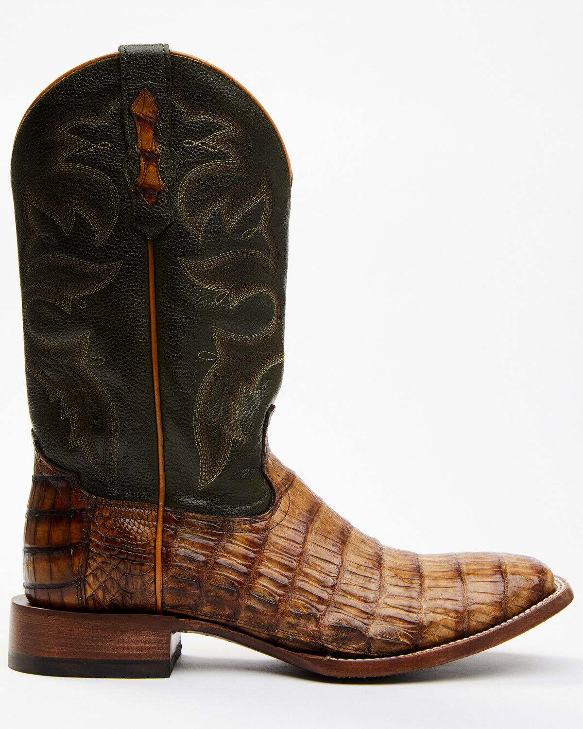 【高い素材】 Caiman Exotic Brown Men's James Cody Tail Boots Western Skin テント・タープ