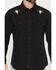 Image #3 - Rock & Roll Denim Men's Longhorn Embroidered Long Sleeve Snap Denim Shirt, Black, hi-res