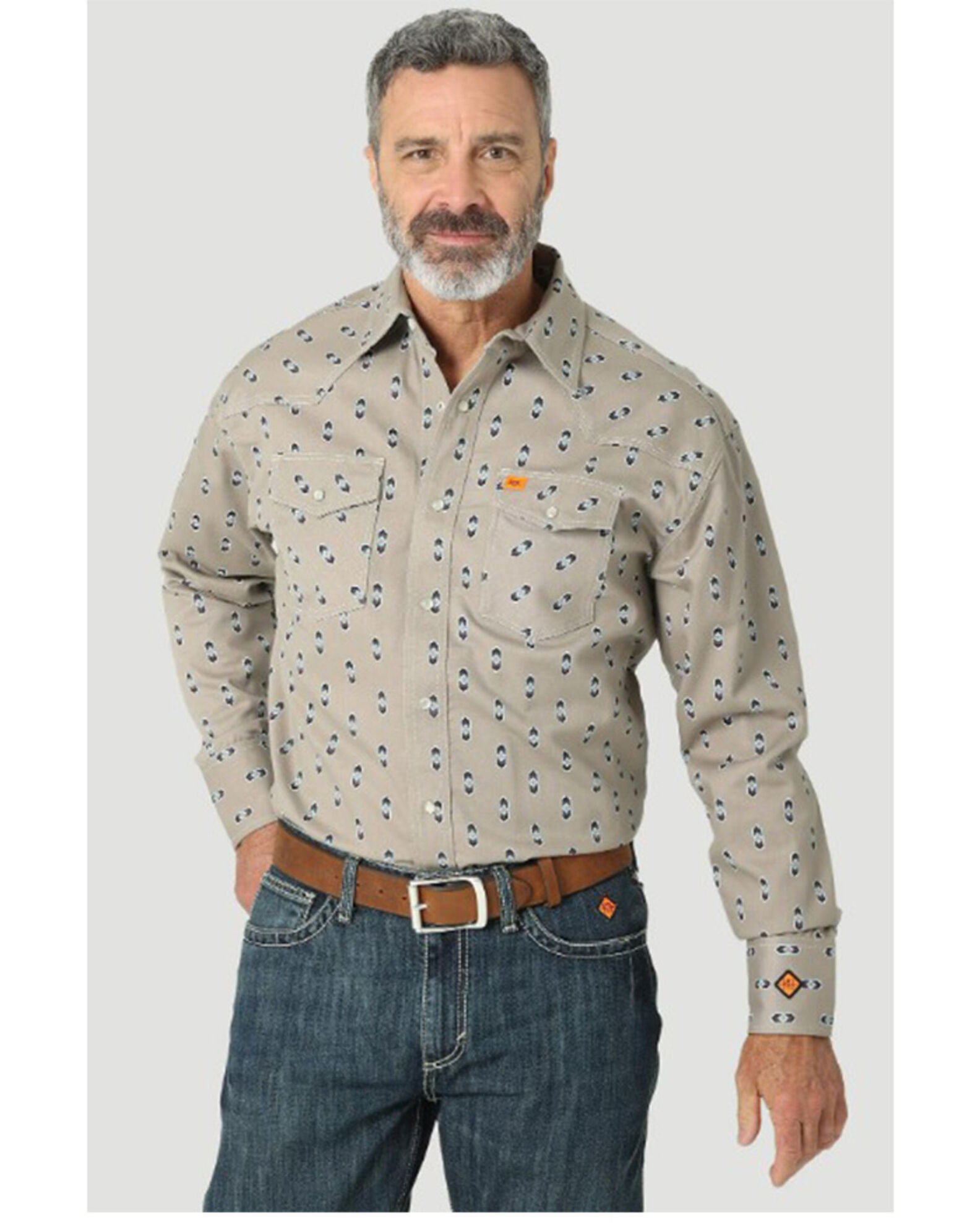 Wrangler long sleeve pearl sales snap