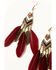 Image #2 - Shyanne Women's Desert Rose Antique Feather Earrings, Gold, hi-res