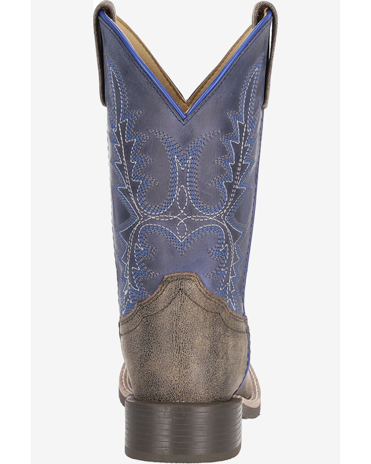 Image #4 - Old West Little Boys' Harrison Western Boots - Broad Square Toe, Blue, hi-res