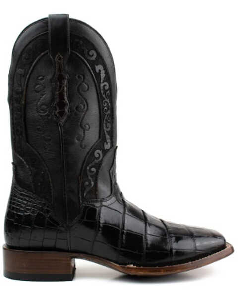 Image #2 - El Dorado Men's American Alligator Exotic Western Boots - Broad Square Toe, Chocolate, hi-res